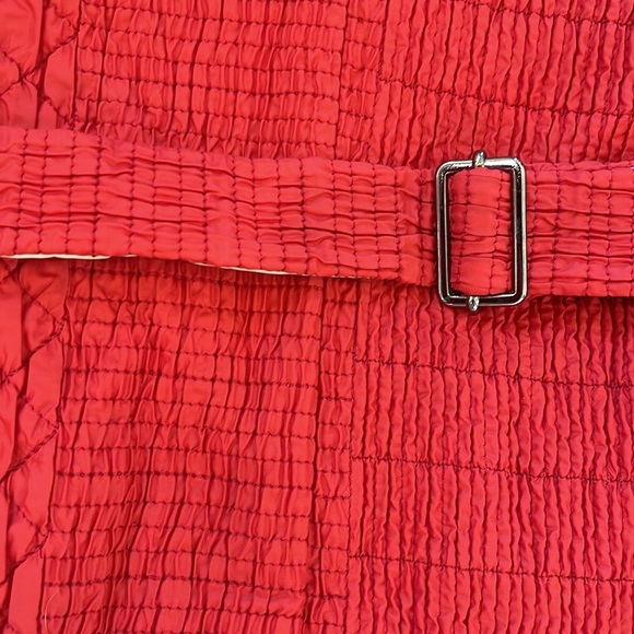 Santorelli Italian Made Red Quilted Zip Front Jacket - Picture 6 of 9